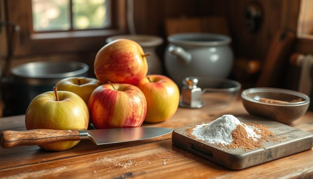 Apple preparation for homemade apple crumble