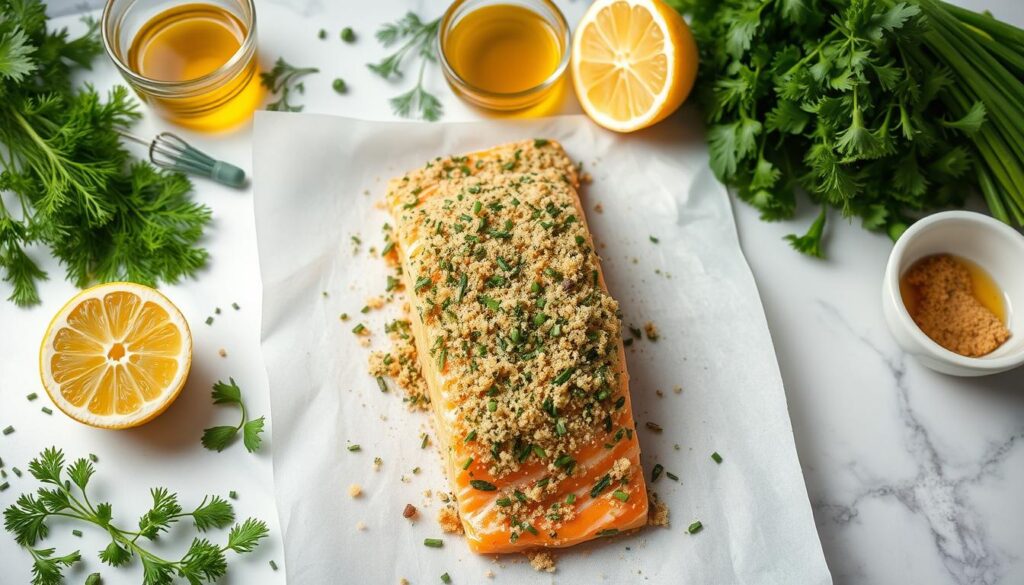 Baked Salmon with Herb Crust Preparation