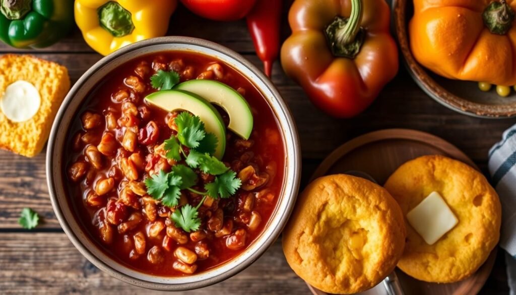 Cornbread and Meatless Chili Pairing