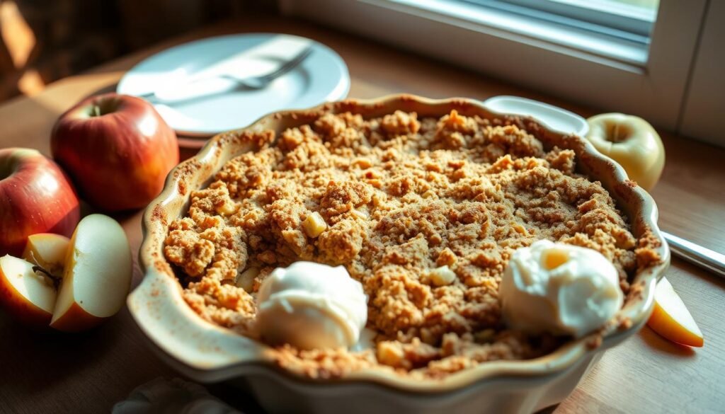 Delicious Apple Crumble Serving