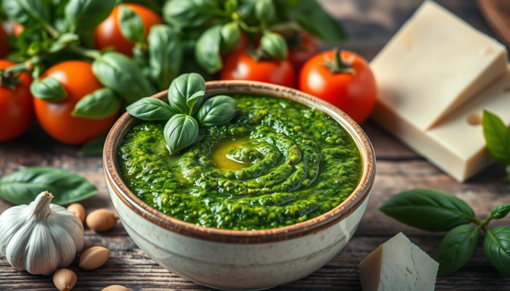 Homemade Pesto Sauce in Italian Cuisine