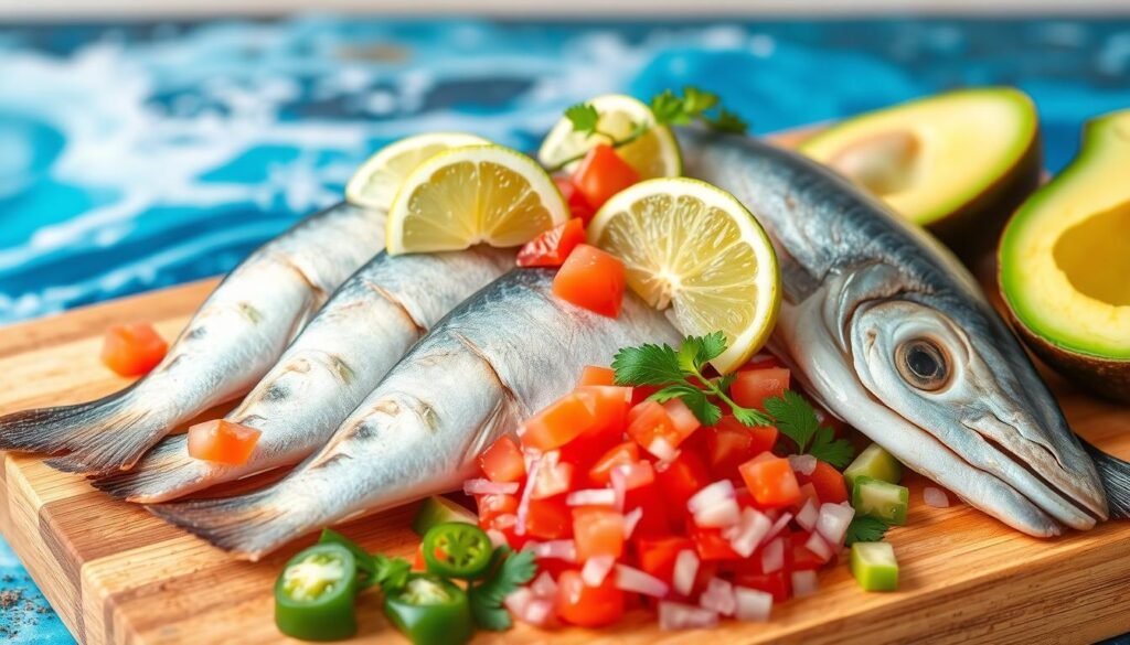 Tropical Ceviche Ingredients