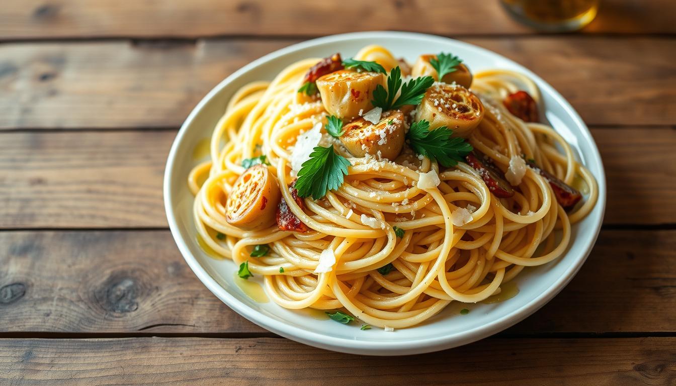 healthy artichoke linguine recipe