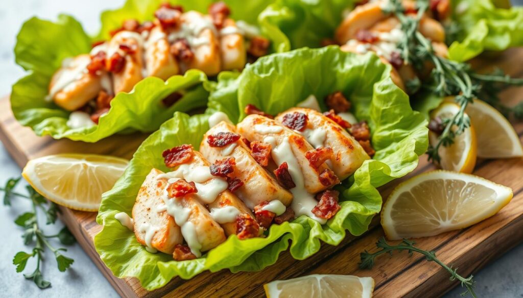 Keto Chicken Caesar Lettuce Wraps